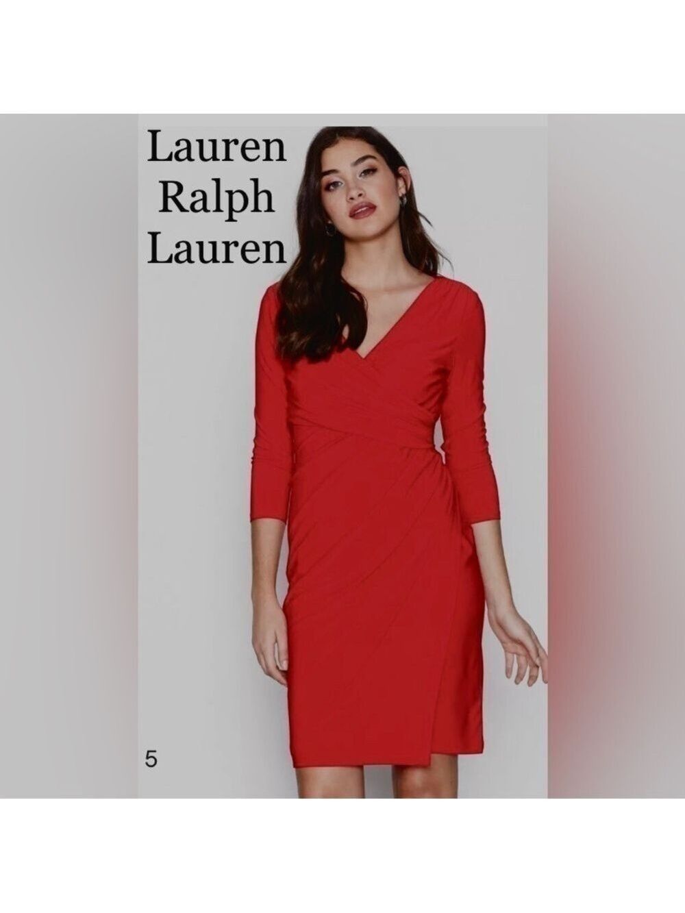 Lauren Ralph Lauren Siren Red Mobwife Flattering Dress- size 4 SEXY CHIC